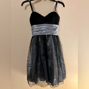Blondie Nites Black and Silver Formal Kids Dress